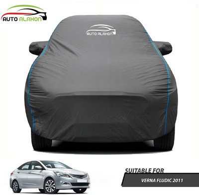 AUTO ALAXON Car Cover For Hyundai Fluidic Verna (With Mirror Pockets)(Black, For 2011 Models)