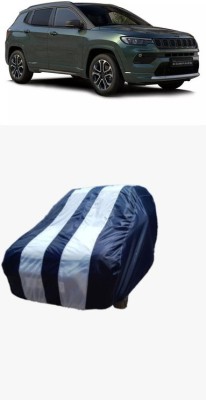 SRI GORAKHNATH TRADERS Car Cover For Jeep Compass 1.4 Sport Plus Petrol (Without Mirror Pockets)(White, Blue)