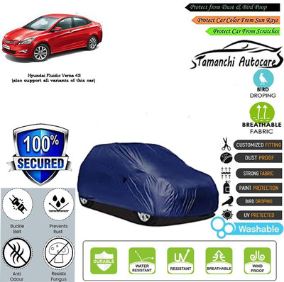 Tamanchi Autocare Car Cover For Hyundai Fluidic Verna 4S(Blue)