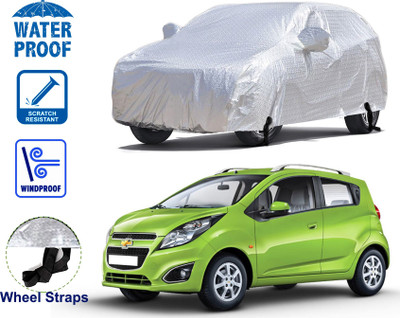 STARIE Car Cover For Chevrolet Beat (With Mirror Pockets)(Silver)