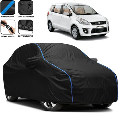 Autohaux Car Cover For Maruti Suzuki Ertiga (With Mirror Pockets)(Black, Blue)