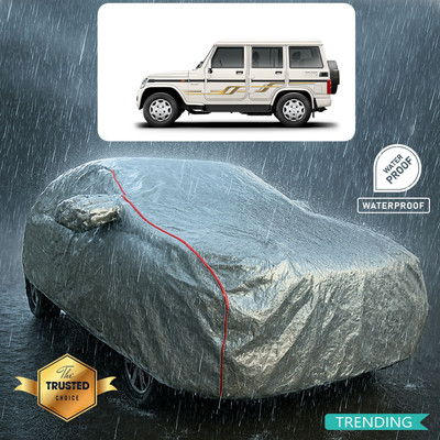 CODOKI Car Cover For Mahindra Bolero (With Mirror Pockets)(Silver, Red)