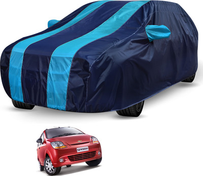 Auto Hub Car Cover For Chevrolet Spark (Without Mirror Pockets)(Black, Blue)