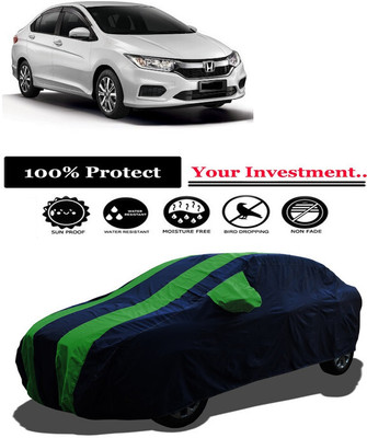 Amexride Car Cover For Honda City i-Vtec (With Mirror Pockets)(Green)