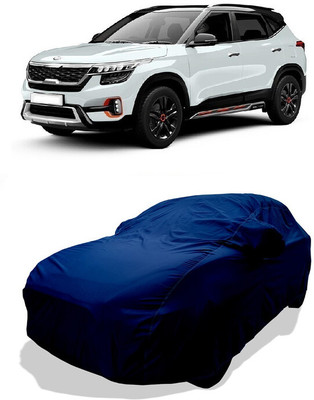 Coxtor Car Cover For Kia Seltos GTX 1.4 Dual Tone (With Mirror Pockets)(Blue)