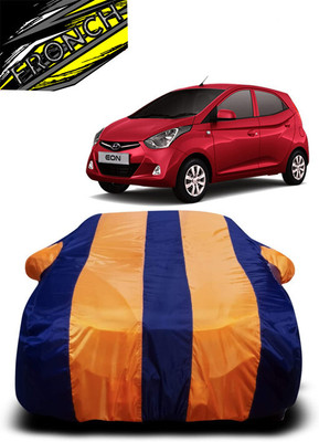 FRONCH Car Cover For Hyundai Eon (With Mirror Pockets)(Orange, Blue)