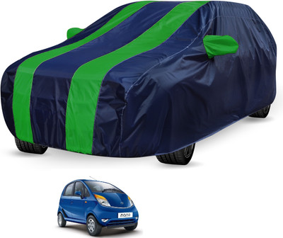 Auto Hub Car Cover For Tata Nano (Without Mirror Pockets)(Black, Green)