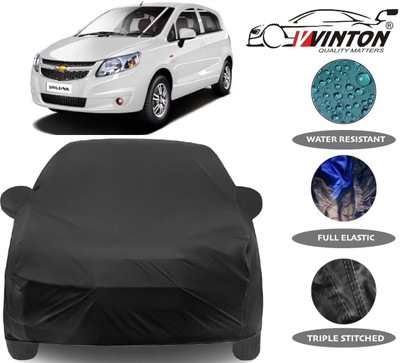V VINTON Car Cover For Chevrolet Sail UVA (With Mirror Pockets)(Black)