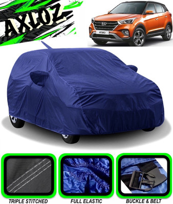 AXLOZ Car Cover For Hyundai Creta (With Mirror Pockets)(Blue)