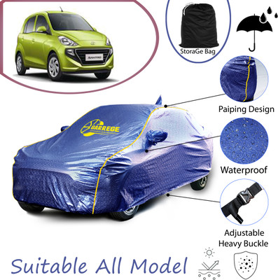 GARREGE Car Cover For Hyundai Santro (With Mirror Pockets)(Blue)