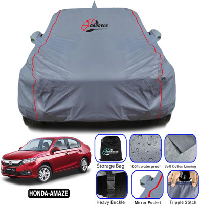 GARREGE Car Cover For Honda Amaze, Amaze E i-DTEC, Amaze E i-VTEC, Amaze VX i-DTEC (With Mirror Pockets)(Grey, For 2022, 2023, 2024 Models)