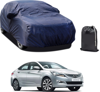 PAGORA Car Cover For Hyundai Fluidic Verna 4S (With Mirror Pockets)(Blue)
