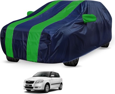 Auto Hub Car Cover For Skoda Fabia (With Mirror Pockets)(Blue, Green)