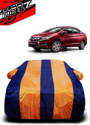 J S R Car Cover For Honda City i-Dtec (With Mirror Pockets)(Orange, Blue)