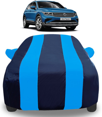 Auto Hub Car Cover For Volkswagen Tiguan (With Mirror Pockets)(Blue)