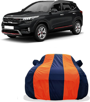 Tricway Car Cover For Kia Seltos HTE D Diesel (With Mirror Pockets)(Orange)