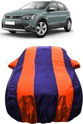 Wegather Car Cover For Volkswagen Cross Polo 1.5 TDI (With Mirror Pockets)(Orange)