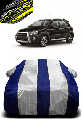 FRONCH Car Cover For Toyota Etios Cross 1.4L GD Diesel (With Mirror Pockets)(White, Blue)