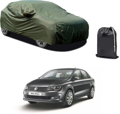 CODOKI Car Cover For Volkswagen Vento (With Mirror Pockets)(Green)
