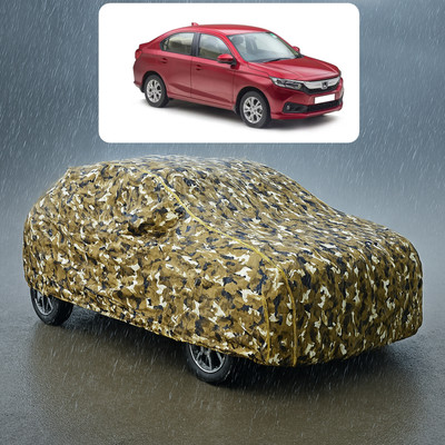 PAGORA Car Cover For Honda Amaze VX i-DTEC (With Mirror Pockets)(Yellow, White)