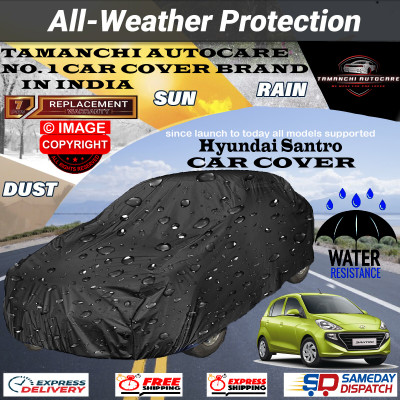 Tamanchi Autocare Car Cover For Hyundai Santro(Black)