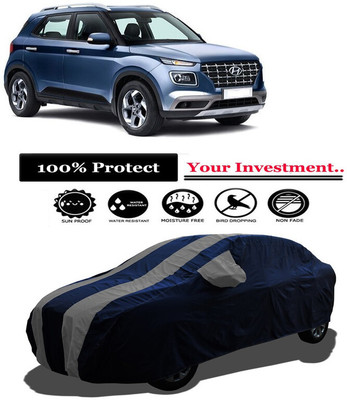 Amexride Car Cover For Hyundai Venue SX Plus Turbo DCT Petrol (With Mirror Pockets)(Grey)