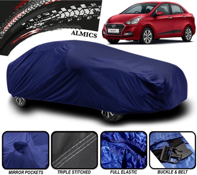 ALMICS Car Cover For Hyundai Xcent (With Mirror Pockets)(Blue)