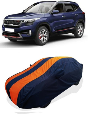 Coxtor Car Cover For Kia Seltos HTE G Petrol (With Mirror Pockets)(Orange)
