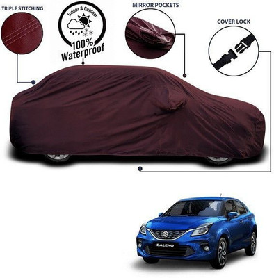 ANTHUB Car Cover For Maruti Suzuki Baleno (With Mirror Pockets)(Maroon)