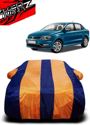J S R Car Cover For Volkswagen Ameo 1.0 MPI Highline Plus Petrol (With Mirror Pockets)(Orange, Blue)