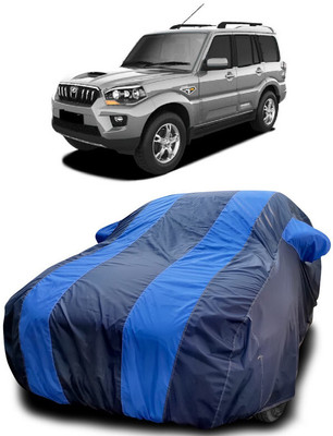 DIGGU Car Cover For Mahindra Scorpio S8 8 Seater (With Mirror Pockets)(Blue, Blue)