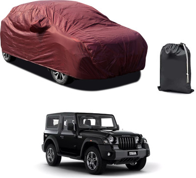 PAGORA Car Cover For Mahindra Thar (With Mirror Pockets)(Maroon)