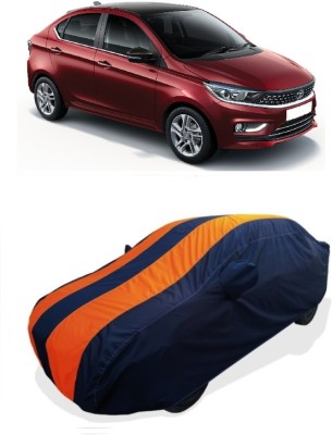 Coxtor Car Cover For Tata Tigor (With Mirror Pockets)(Orange)