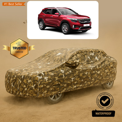 CODOKI Car Cover For Kia Seltos GTK 1.4 (With Mirror Pockets)(Yellow, White)