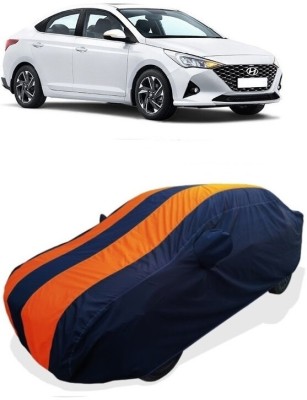 Coxtor Car Cover For Hyundai Verna 1.5 CRDI Diesel (With Mirror Pockets)(Orange)