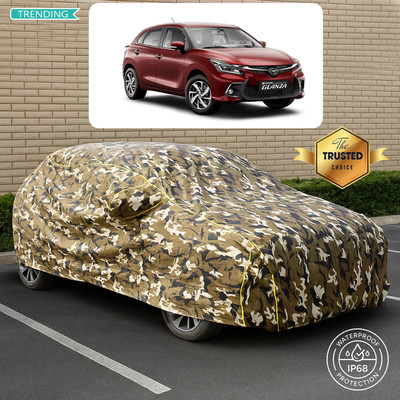 PAGORA Car Cover For Toyota Glanza (With Mirror Pockets)(Yellow, Multicolor)