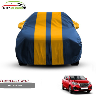 AUTO ALAXON Car Cover For Datsun Go (With Mirror Pockets)(Blue, Yellow)