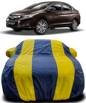 AMVISH Car Cover For Honda City i-Dtec (With Mirror Pockets)(Blue, Yellow)