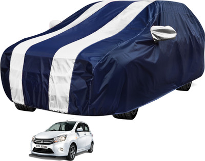 Auto Hub Car Cover For Maruti Suzuki Celerio (With Mirror Pockets)(Blue, White)