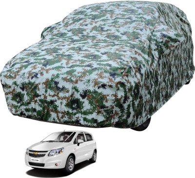 Auto Hub Car Cover For Chevrolet Sail UVA (With Mirror Pockets)(Multicolor)