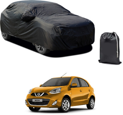 PAGORA Car Cover For Nissan Micra (With Mirror Pockets)(Black)