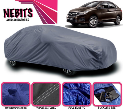 NEBITS Car Cover For Honda City ZX (With Mirror Pockets)(Grey)