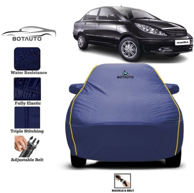 BOTAUTO Car Cover For Tata Manza, Universal For Car (With Mirror Pockets)(Blue, Yellow, For 2008, 2009, 2010, 2011, 2012, 2013, 2014, 2015, 2016, 2017, 2018, 2019, 2020, 2021, 2022, 2023 Models)