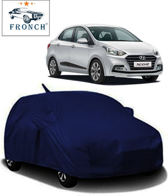 FRONCH Car Cover For Hyundai Xcent (With Mirror Pockets)(Blue)