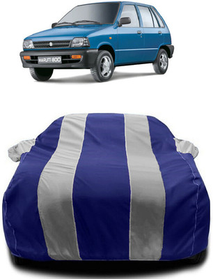 Autoprime Car Cover For Maruti 800 AC BSII (With Mirror Pockets)(White, Blue)