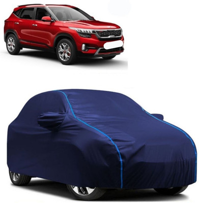 Autohaux Car Cover For Kia Seltos HTX Plus AT D Diesel (With Mirror Pockets)(Blue)