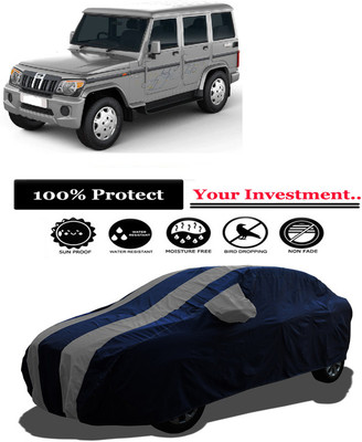 Amexride Car Cover For Mahindra Bolero Power Plus SLX Diesel (With Mirror Pockets)(Grey)