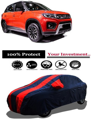 Amexride Car Cover For Maruti Suzuki Vitara Brezza (With Mirror Pockets)(Red)