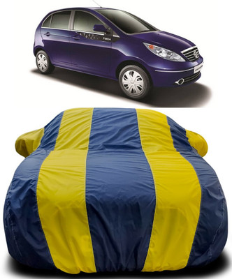 AMVISH Car Cover For Tata Vista Tech (With Mirror Pockets)(Blue, Yellow)
