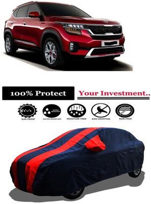 Amexride Car Cover For Kia Seltos HTK Plus 1.5 Diesel (With Mirror Pockets)(Red)